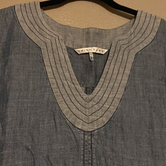 Trina Turk Shelby Chambray Dress size 4 - Picture 3 of 7